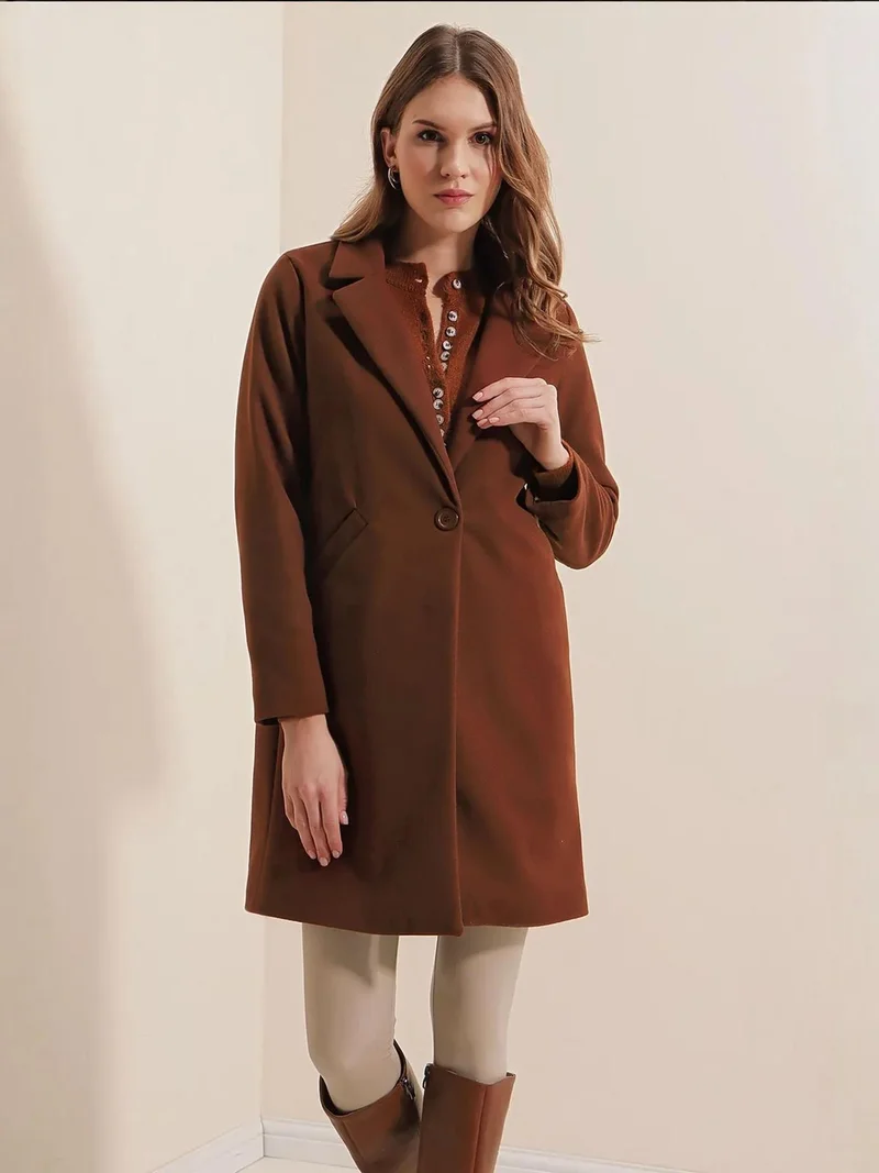 BIG DART BDART Buttoned Long Coat with Pockets