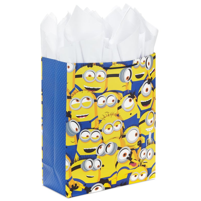 Hallmark 15" Extra Large Gift Bag with Tissue Paper (Minions) for Kids, Birthdays, Christmas - Image 1