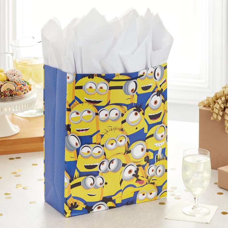 Hallmark 15" Extra Large Gift Bag with Tissue Paper (Minions) for Kids, Birthdays, Christmas - Image 2