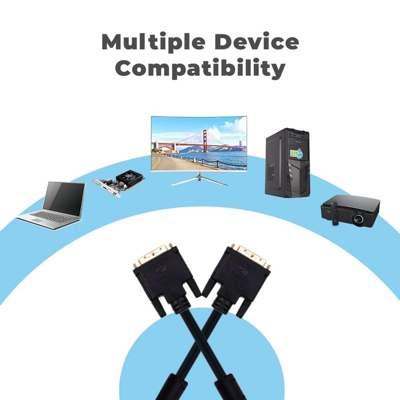 ALRITO Gold Plated DVI-D 24+1 Pin Male to DVI Male Cable for PC TV LCD Monitor (1.5 Meter) - Image 4