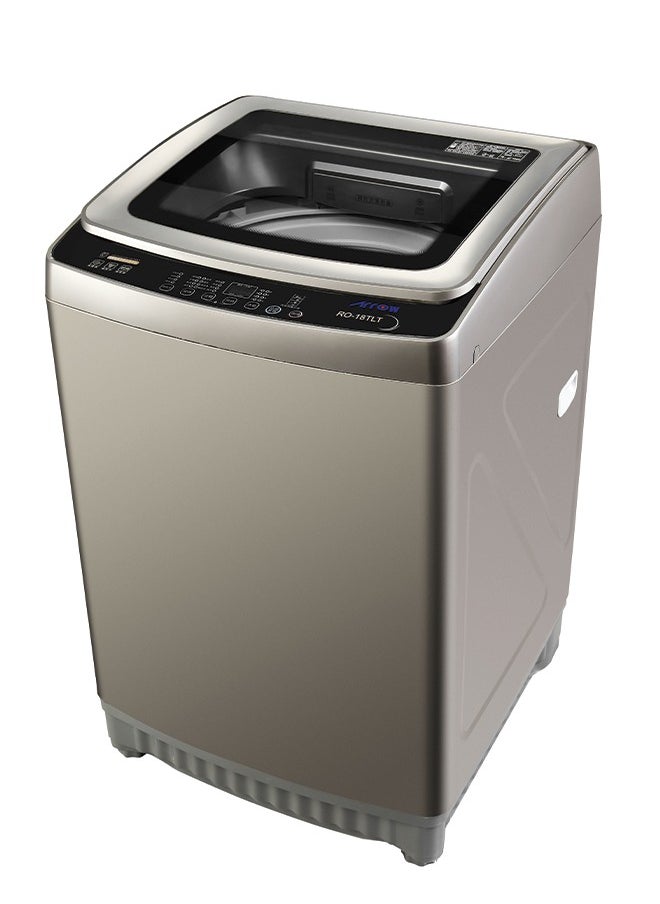 Arrow - 18KG Top Loading Washing Machine with Pump, 8 Programs, Silver Color, Child Lock, Tempered Glass Top Lid | Model No: RO-18TLT - Image 1