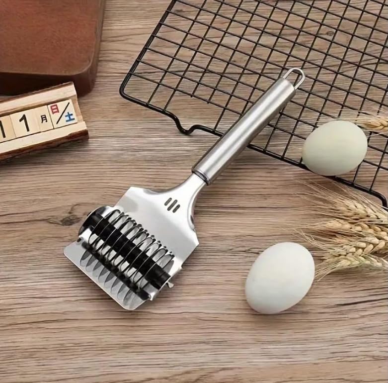 TOP TRICK Stainless Steel Pasta Maker Spaghetti Cutter Fettuccine Noodle Lattice Roller Dough Docker for Kitchen CookingPack of 1 - Image 3