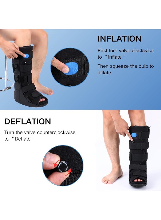 Air Cam Walker Walking Boot – Lightweight Inflatable Orthopaedic Fracture Boot for Broken Foot, Sprains, Achilles  Post-Surgery Recovery – Adjustable Air Pillow Foot  Ankle Support, Fits Right or Left Foot - Image 4