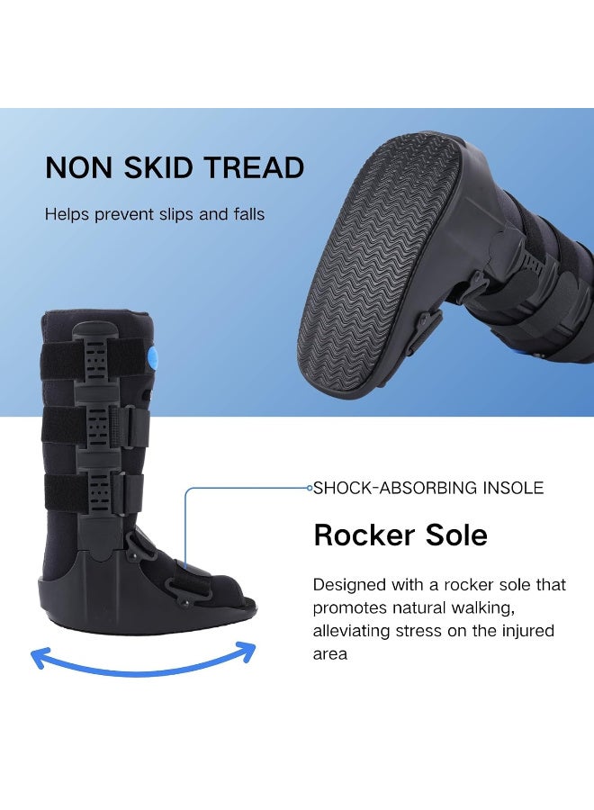 Air Cam Walker Walking Boot – Lightweight Inflatable Orthopaedic Fracture Boot for Broken Foot, Sprains, Achilles  Post-Surgery Recovery – Adjustable Air Pillow Foot  Ankle Support, Fits Right or Left Foot - Image 2