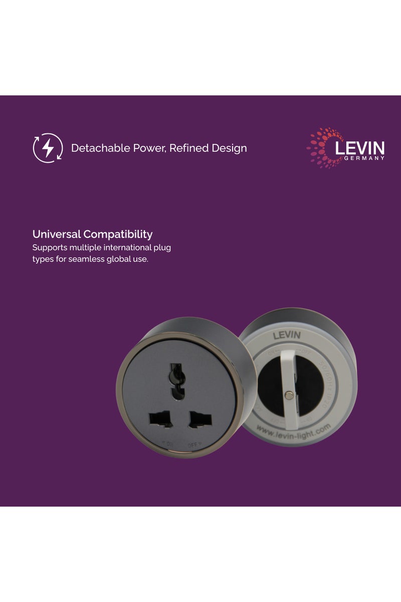 Levin Germany Levin Germany Universal Power Socket Module – For Track System | 110–250V | High Safety Standard | Plug & Play Design | IP20 Rated | 3-Year Warranty  - Image 2