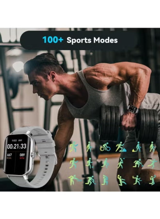 AROAQ Smartwatch for Men & Women – Large Screen Fitness Tracker with Heart Rate Monitor, Sleep & Wellness Tracking, 100+ Sports Modes, Bluetooth Calls, Compatible with iOS & Android - Image 4