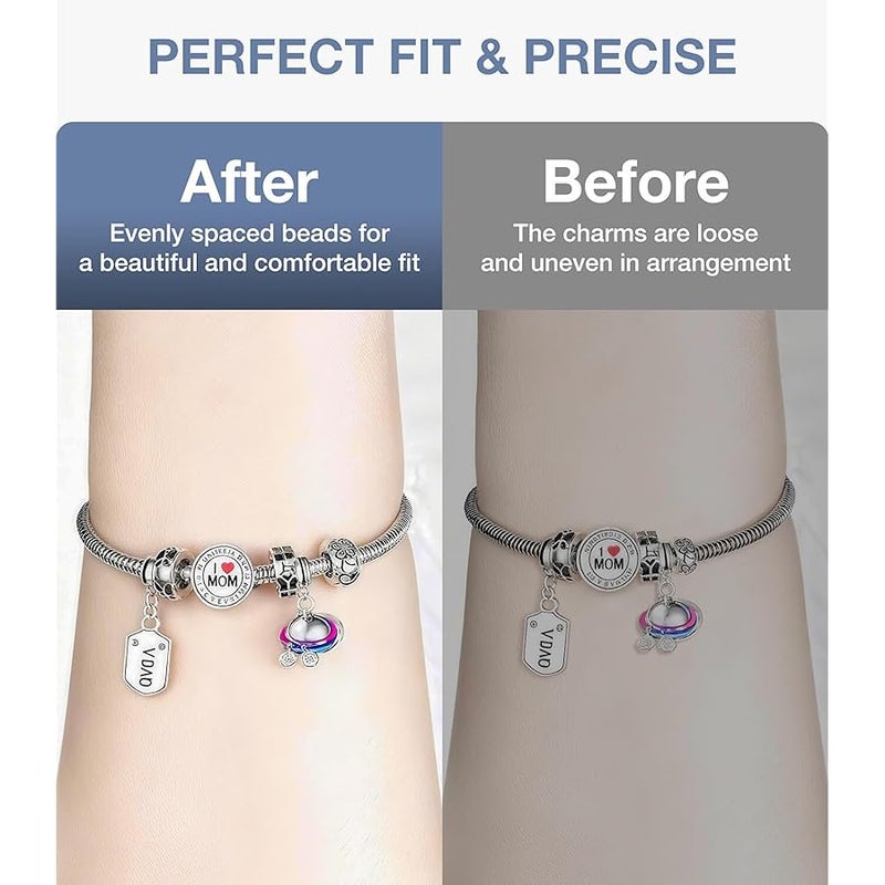 لوفانز Lovans 925 Sterling Silver Spacer Beads for European Charms Bracelet Charms fit DIY Snake Charm Bracelet Charm Spacer Stopper for Women with Gift Bag - Image 4