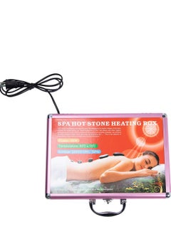 Generic 20-Piece Portable Soft Natural Basalt Hot Stone Set, Massage Stone Warmer with Heating Box for Spa and Therapy (UK Plug)  - Image 2