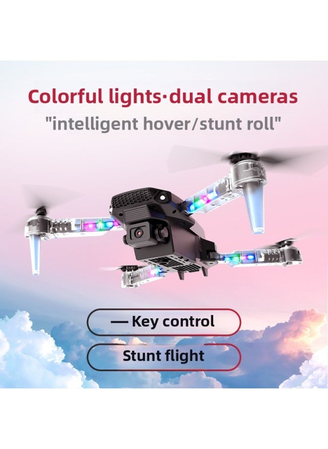 Generic - E99D Remote Control Drone Hd Aerial Photography Quadcopter Dual Camera Folding Aircraft Upgrade Machine Wall Light E88D-Color:Gray E99 Dual Camera - Image 1