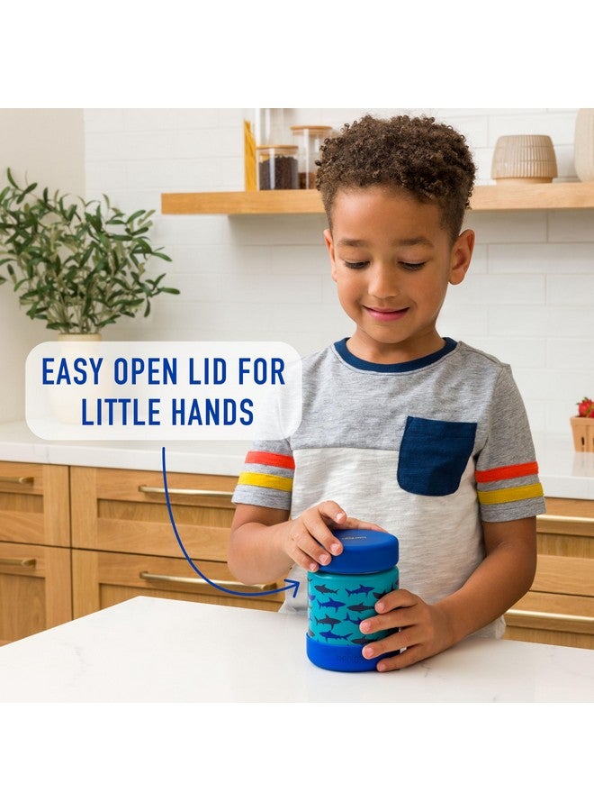 Bentgo Kids Stainless Steel Food Jar - 11oz Leak-Proof Double Insulated Hot or Cold Food Container with Removable Silicone Bumper, Dishwasher Safe, Easy Open Lid, Ages 3+ (Shark) - Image 3