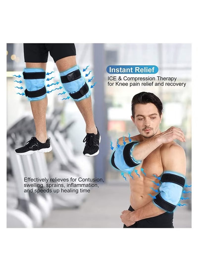 DMG TECH Knee Ice Pack for Injuries Reusable Gel Ice Wrap for Leg Cold Pack Knee Wrap with Cold Compression  - Image 3