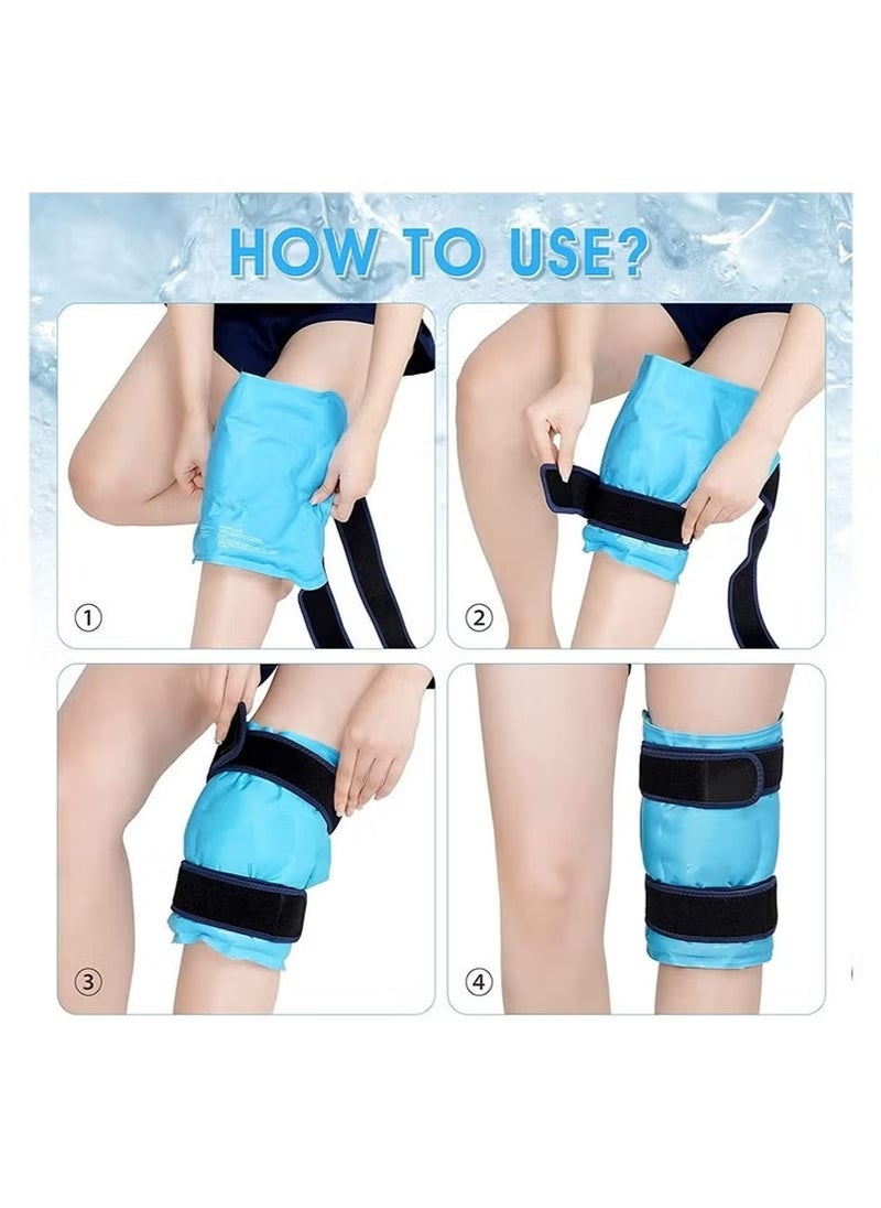 DMG TECH Knee Ice Pack for Injuries Reusable Gel Ice Wrap for Leg Cold Pack Knee Wrap with Cold Compression  - Image 5