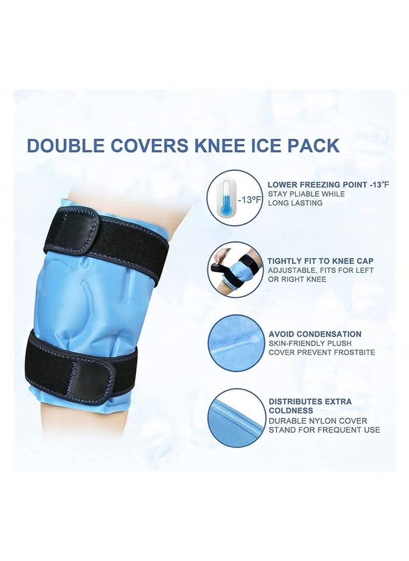 DMG TECH Knee Ice Pack for Injuries Reusable Gel Ice Wrap for Leg Cold Pack Knee Wrap with Cold Compression  - Image 2