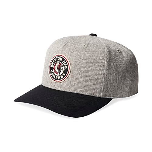 Brixton Rival C MP Snapback, Light Heather Grey/Black, One Size - Image 4