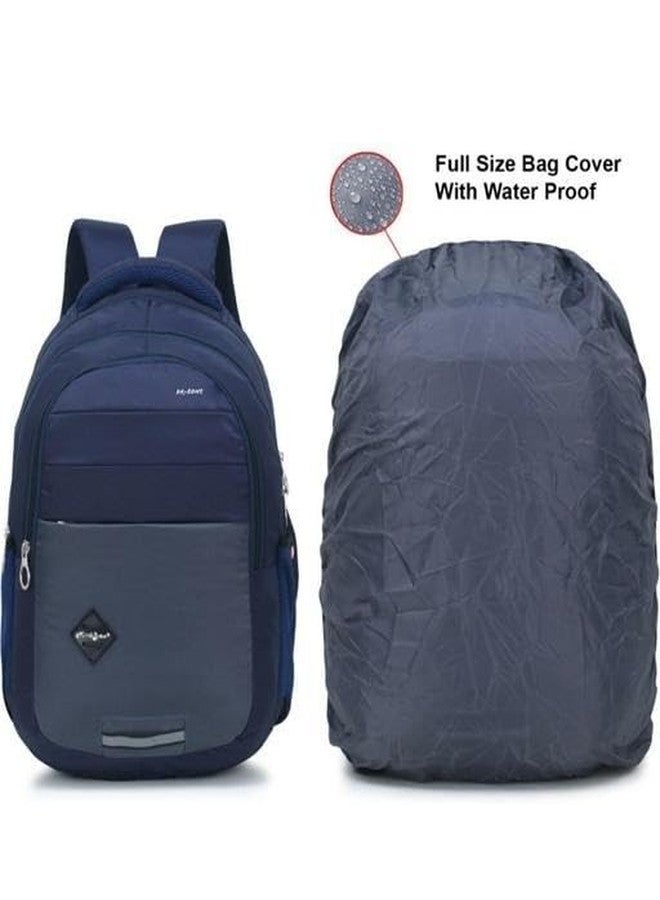 Laptop Backpack 30L with Padded Compartment Water Resistant Multi Pocket Travel Office School Bag Ergonomic Durable Design Blue Free Size - Image 4