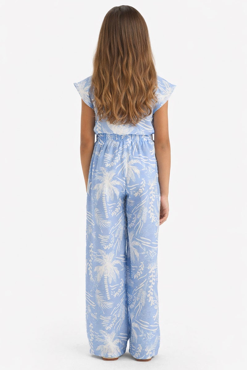 DeFacto Blue Girl Girl Palazzo Wide Leg Trousers Casual - Image 4