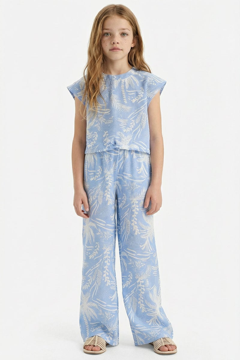 DeFacto Blue Girl Girl Palazzo Wide Leg Trousers Casual - Image 1