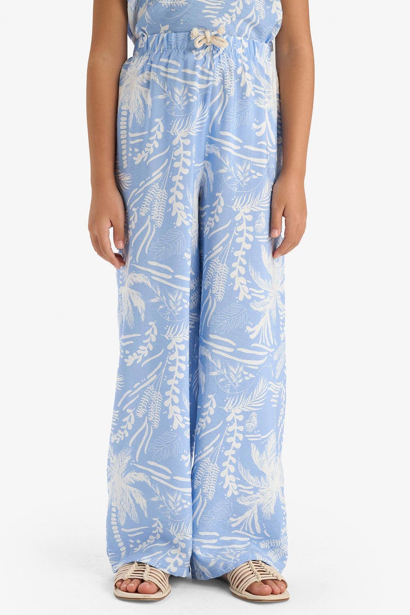 DeFacto Blue Girl Girl Palazzo Wide Leg Trousers Casual - Image 3