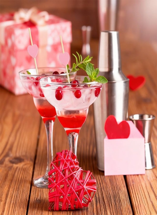 Cidenbio Pink Heart Cocktail Picks 200PCS 4.7 Inch Valentines Heart Toothpicks for Appetizers Fruits Cupcake Toppers Bamboo Valentines Drink Picks Hearts Party Decorations for Wedding Galentines Day Christmas - Image 4