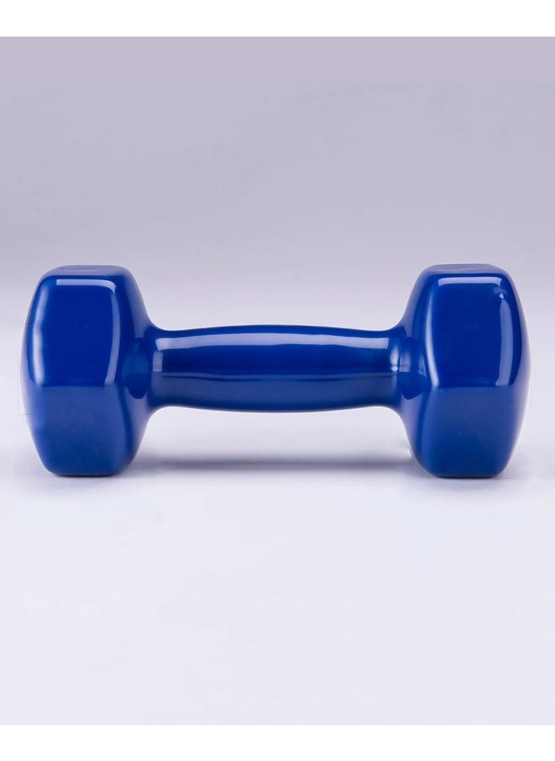 Generic Double Dumbbells Vinyl Hexagon Hand Weights For Muscle Training 5KG, Blue  - Image 2