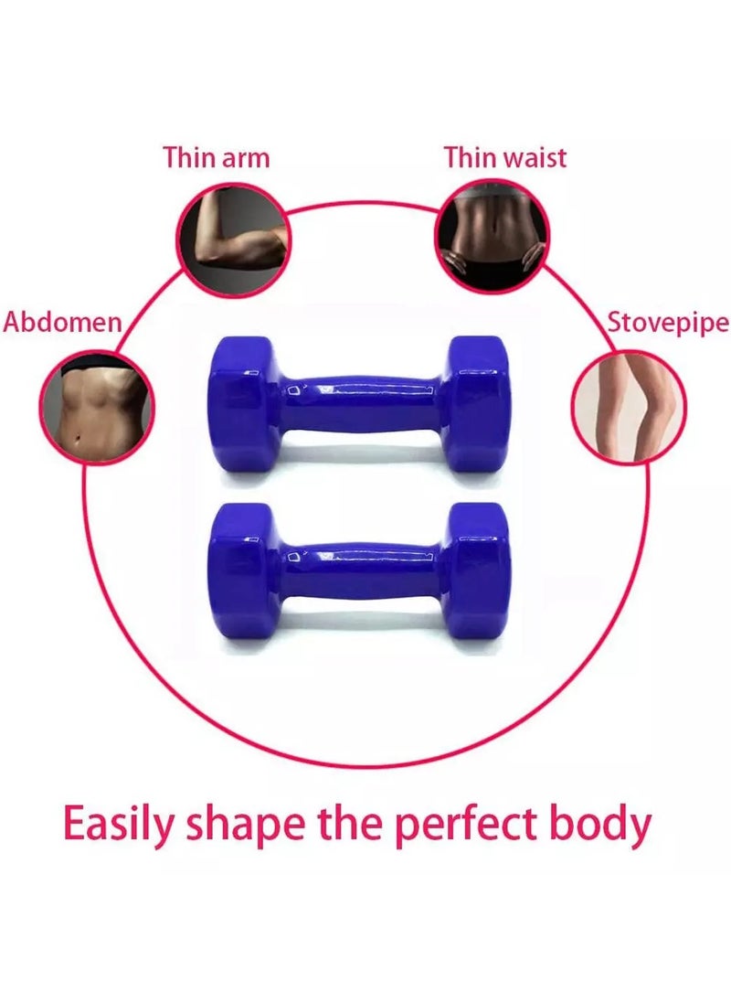 Generic - Double Dumbbells Vinyl Hexagon Hand Weights For Muscle Training 5KG, Blue - Image 1