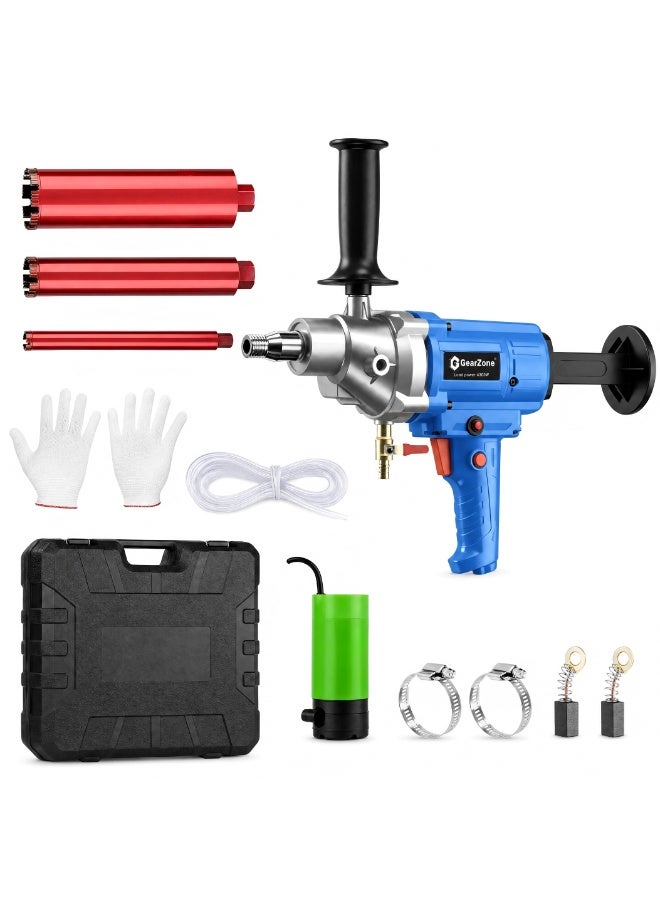 GearZone 4300W Diamond Core Drilling Machine, 1900RPM Unloaded Speed Handheld Wet Core Drill, Safety Clutch Overload Protection Concrete Hole Drilling Machine for Wall Concrete Brick - Image 1