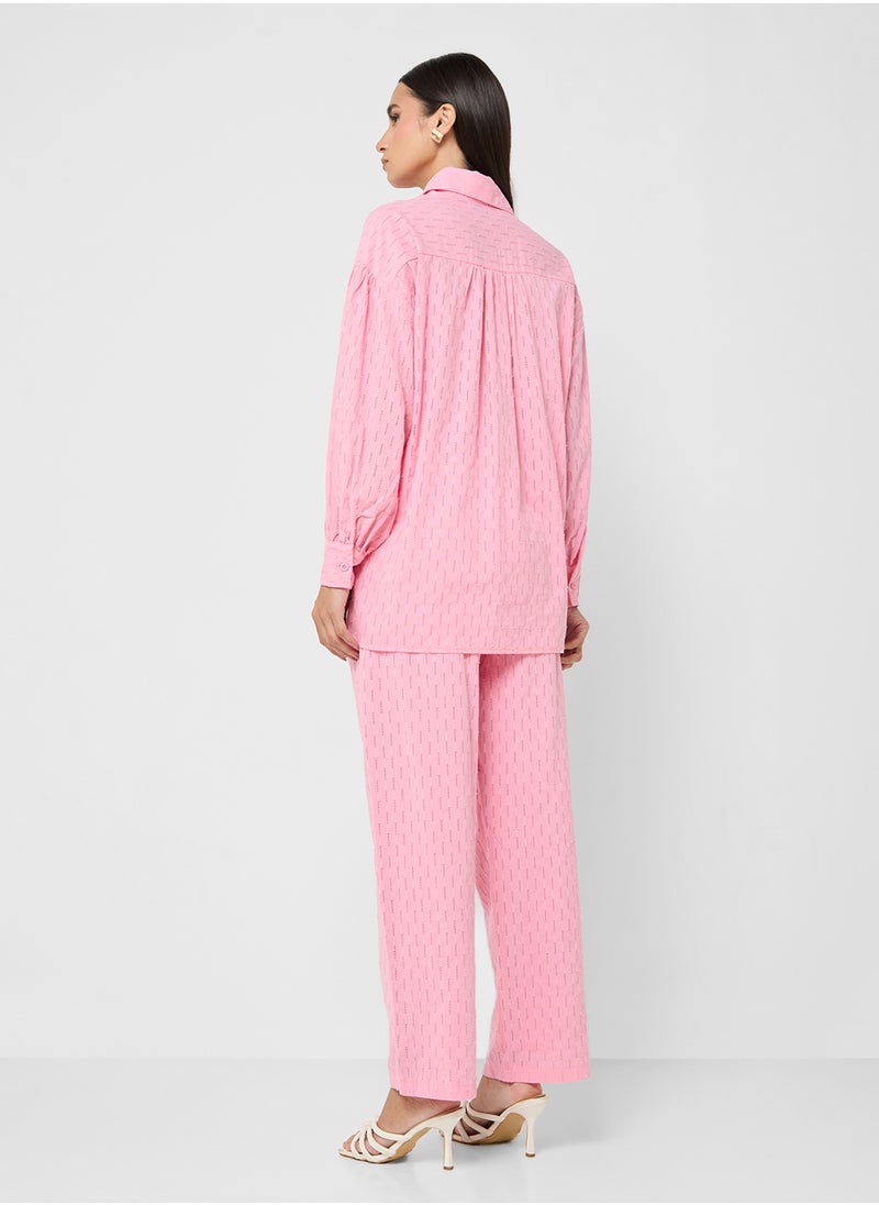 ELLA Sheer Button Down Shirt & Pant Set  - Image 2