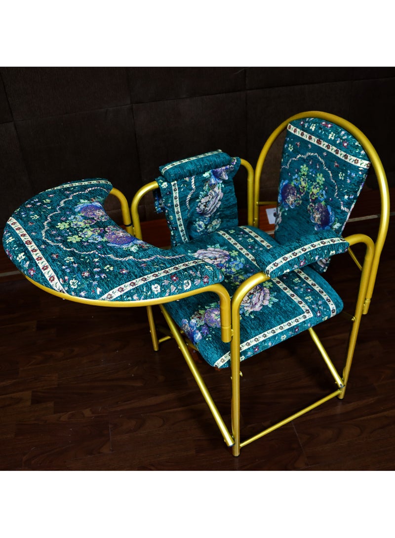 REBENUO A prayer chair suitable for the elderly comfortable to sit and recite the Holy Quran for long periods foldable lightweight and easy to carry suitable size and elegant shape blue color - Image 3