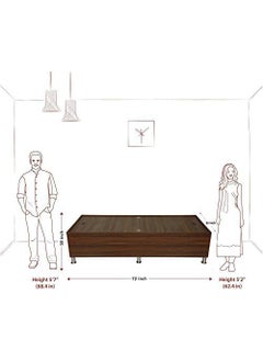 NOVA FURNITURE Nova Furnitures Single Engineered Wood Divan Bed With Storage Brown  - Image 2