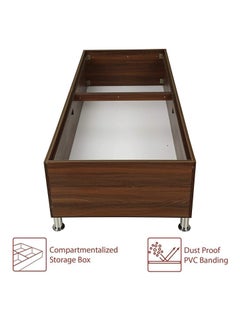 NOVA FURNITURE Nova Furnitures Single Engineered Wood Divan Bed With Storage Brown  - Image 4