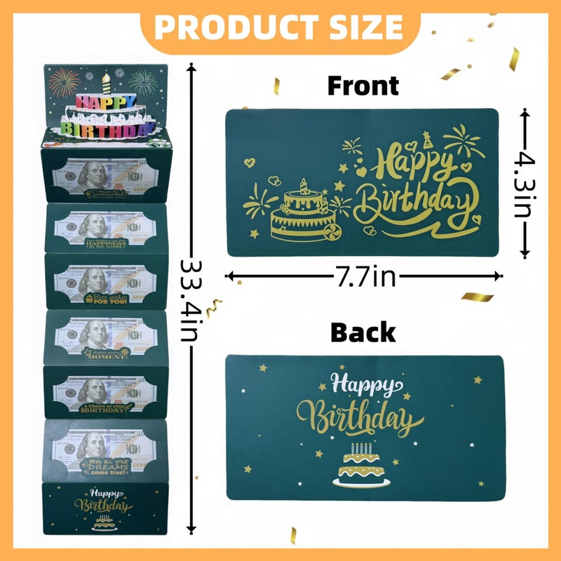 Jinstabag Birthday Money Envelope For Cash Gifts  Birthday Card Money Holder With 3D Cake And Diy Sticker 16Th 18Th 21Th Any Age  Money Gift Ideas For Men Women Girl Boy. (Green) - Image 5