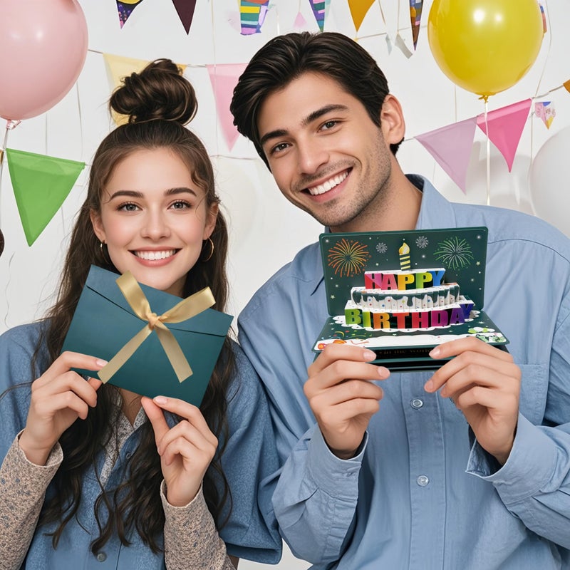 Jinstabag Birthday Money Envelope For Cash Gifts  Birthday Card Money Holder With 3D Cake And Diy Sticker 16Th 18Th 21Th Any Age  Money Gift Ideas For Men Women Girl Boy. (Green) - Image 4