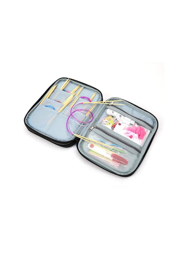 Knitting and Crochet Organizer Case for Circular Needles, Zipper Storage Bag for Knitting Accessories and Tools - Image 4