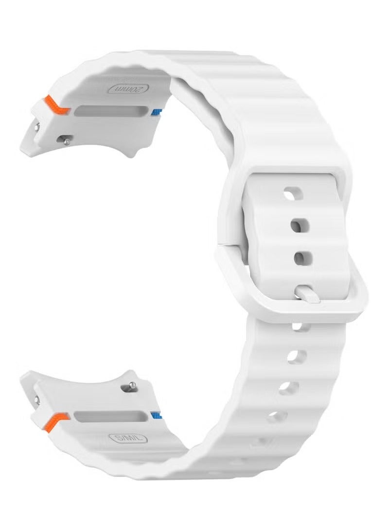 3 PCS Strap for Samsung Galaxy Watch 7 44mm, Silicone Watchband Replacement Bracelet for Samsung Galaxy Watch 7/6/5/4/FE Black, White and Grey - Image 3