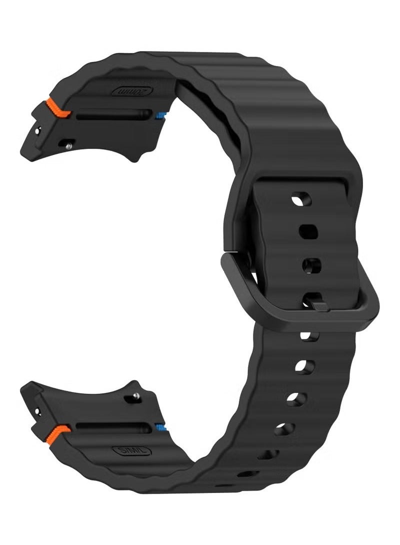 3 PCS Strap for Samsung Galaxy Watch 7 44mm, Silicone Watchband Replacement Bracelet for Samsung Galaxy Watch 7/6/5/4/FE Black, White and Grey - Image 4