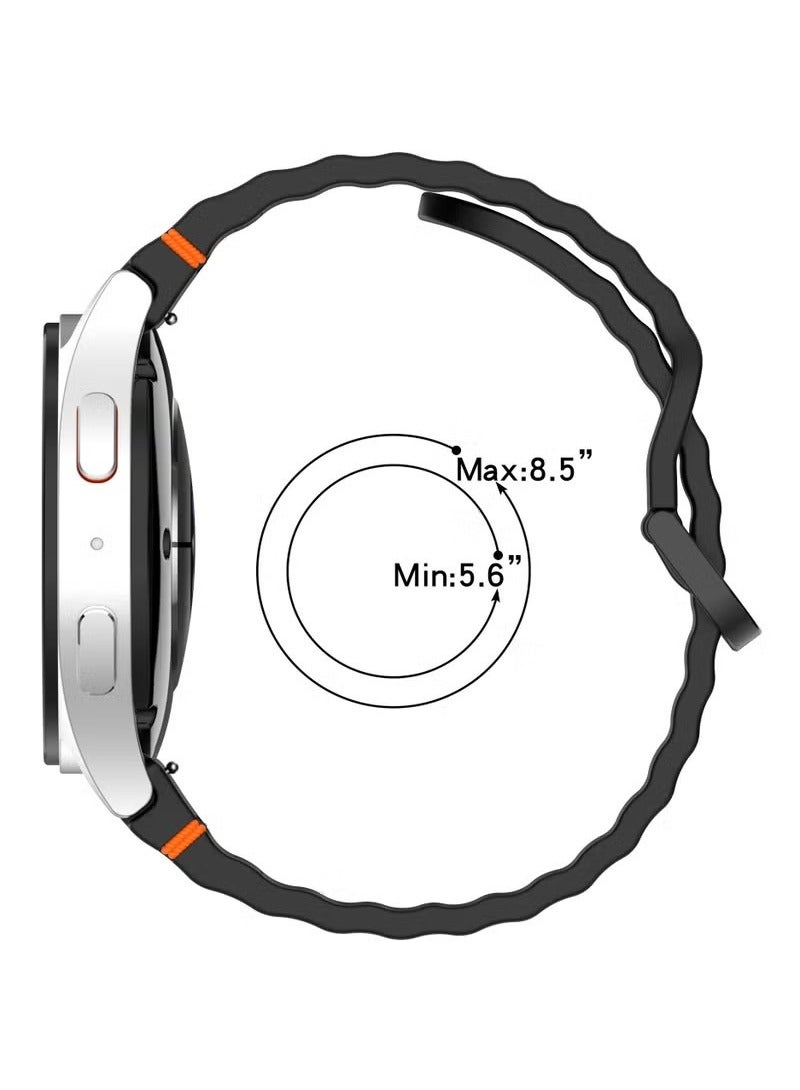 3 PCS Strap for Samsung Galaxy Watch 7 44mm, Silicone Watchband Replacement Bracelet for Samsung Galaxy Watch 7/6/5/4/FE Black, White and Grey - Image 5