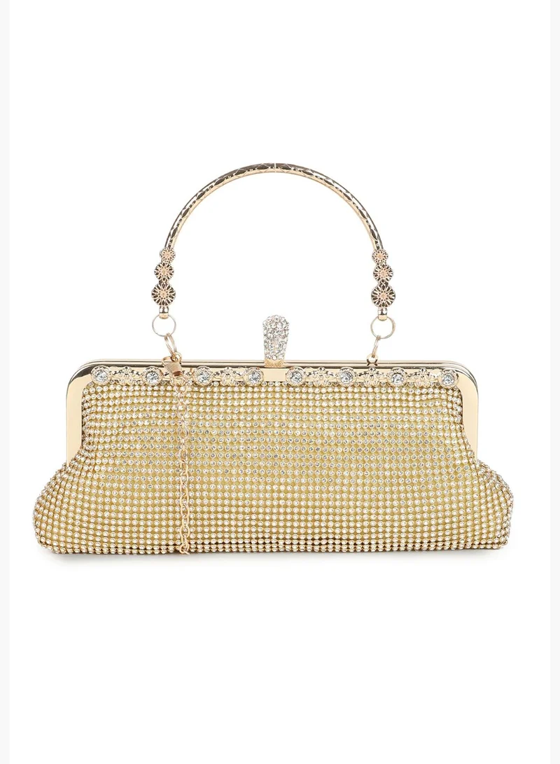 Haute Sauce Textured Handle detail Clutch Bag with Buckle