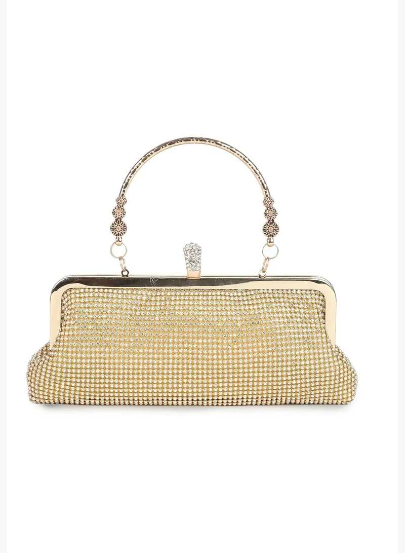 Haute Sauce Textured Handle detail Clutch Bag with Buckle