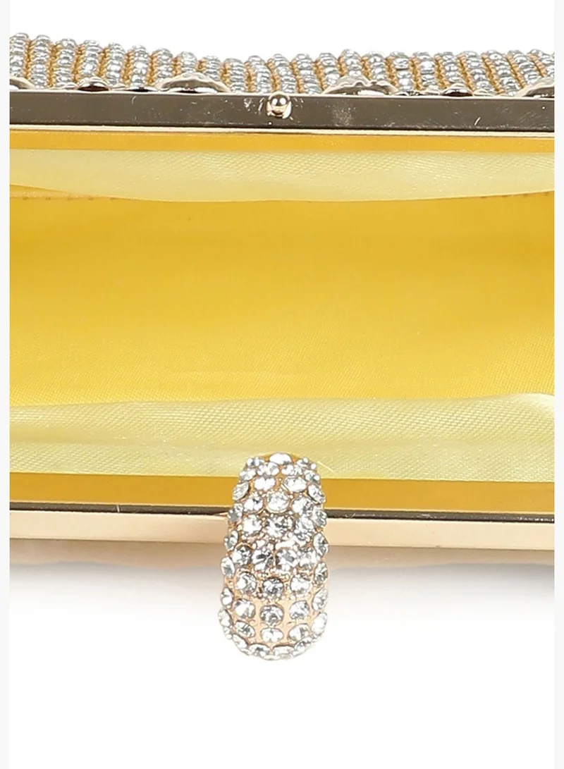 Haute Sauce Textured Handle detail Clutch Bag with Buckle