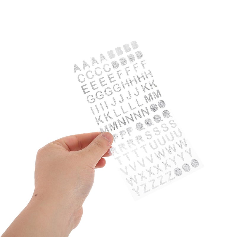 Self Adhesive Silver Alphabet Number Stickers For Scrapbooking DIY Crafts Phone Case Decor 6 Sheets - Image 5
