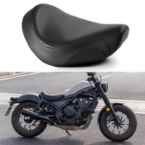 JUNJUMOTO Motorcycle Solo Seat Front Rider Seat Silicone Cushion Compatible with Rebel 300 Rebel 500 CMX300500 20172025 Black