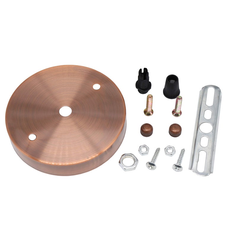 binifiMux 2Pack Copper Tone Ceiling Canopy Lamp Lights Holder Kit 100mm x 20mm Ceiling Plate Chassis Base Pendant Light Accessories