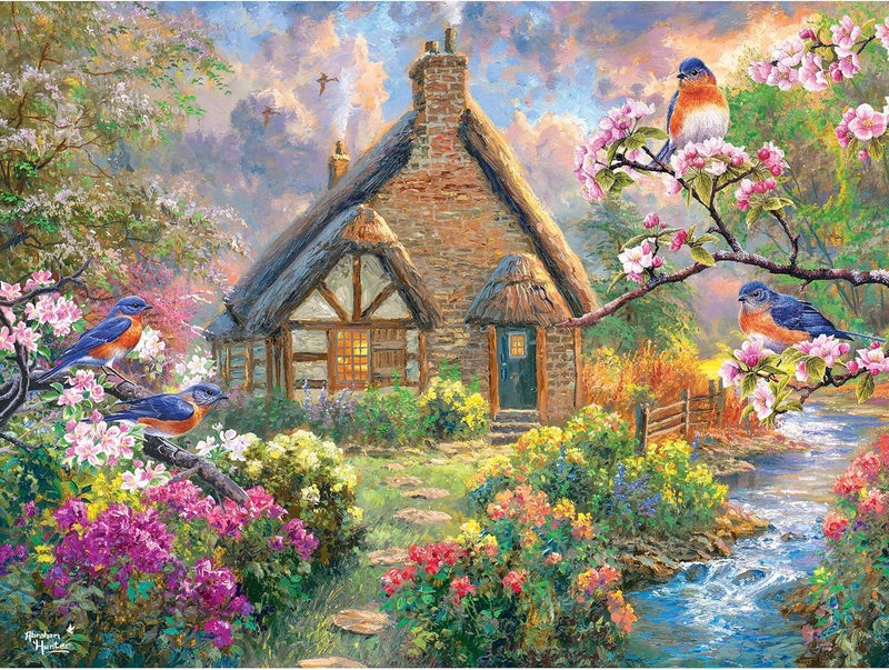 Rose Art - Abraham Hunter Cork Puzzle - Cobblestone Creek - 1000 Piece Adult Jigsaw Puzzle - Image 1