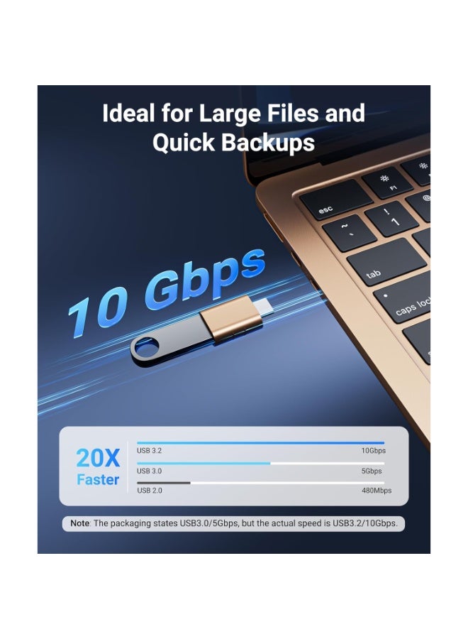 سينتيك محول USB C إلى USB (عبوة من 2) محول USB C ذكر إلى USB3 أنثى متوافق مع MacBook Pro 2023 iMac iPad Mini 6 / Pro MacBook Air 2022 وأجهزة أخرى من النوع C أو Thunderbolt 4/3 - Image 4