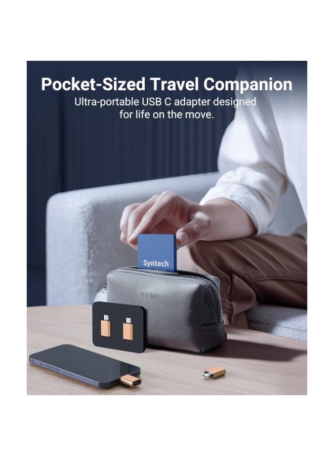 سينتيك محول USB C إلى USB (عبوة من 2) محول USB C ذكر إلى USB3 أنثى متوافق مع MacBook Pro 2023 iMac iPad Mini 6 / Pro MacBook Air 2022 وأجهزة أخرى من النوع C أو Thunderbolt 4/3 - Image 2
