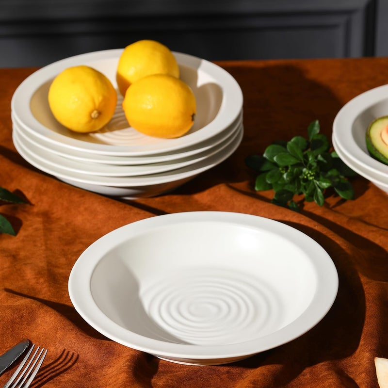 Stone Lain Orbit 4Piece Pasta Bowl Set Stoneware White - Image 4
