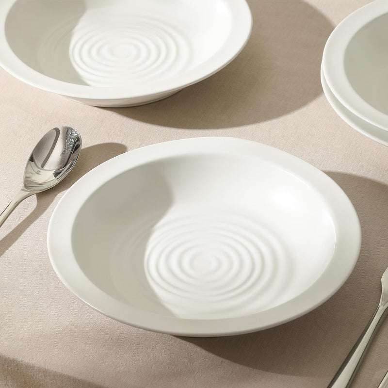 Stone Lain Orbit 4Piece Pasta Bowl Set Stoneware White - Image 5