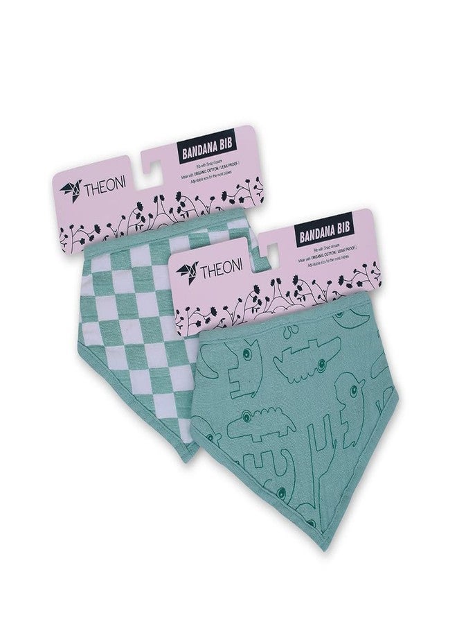 THEONI Muslin Baby Bibs, Organic Neutral Drool Bandana Bibs for Boy, Girl & Unisex Baby Bibs Soft & Super Absorbent Bandana Organic Cotton 2 Pack - Image 3
