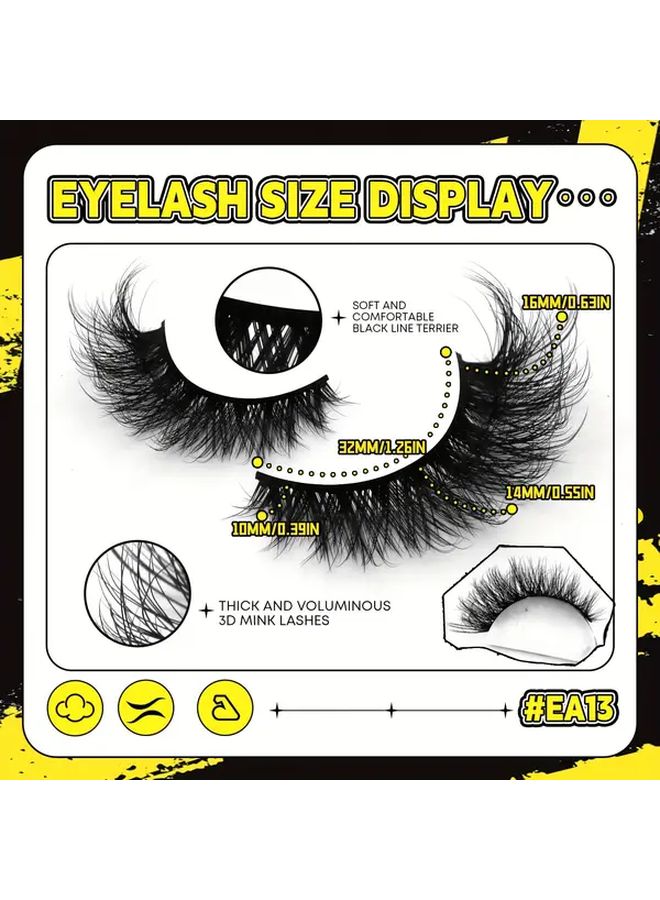 7 Pairs Full Strip False Eyelashes Fluffy Curl Cat Eye Mink EA14 - Image 4