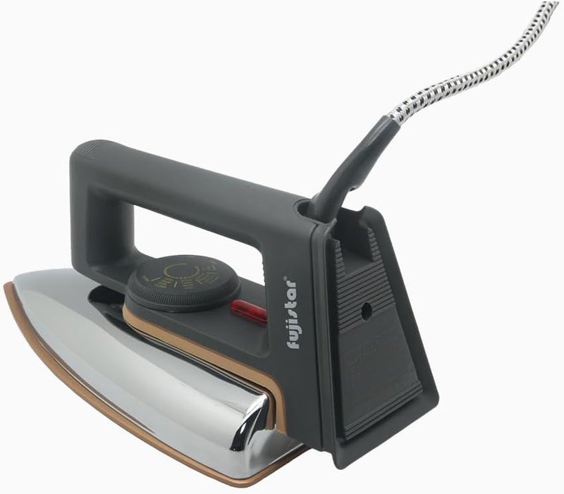 fujistar Electric Dry Iron 1200W, Ceramic Golden Non-stick Soleplate, Classic Heavy-weight, Dry Ironing, FSIR205 - Image 3